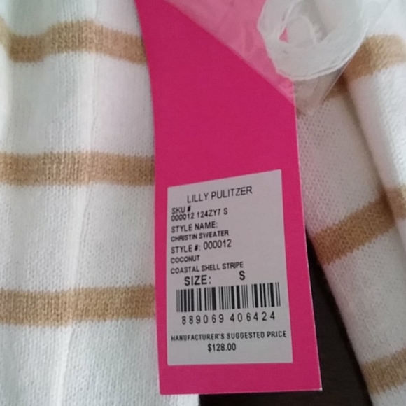 Lilly Pulitzer $138 striped off shoulder top nwt - Picture 4 of 8